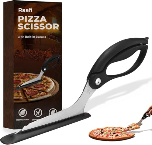 RAAFI Tijeras de pizza con espátula roja