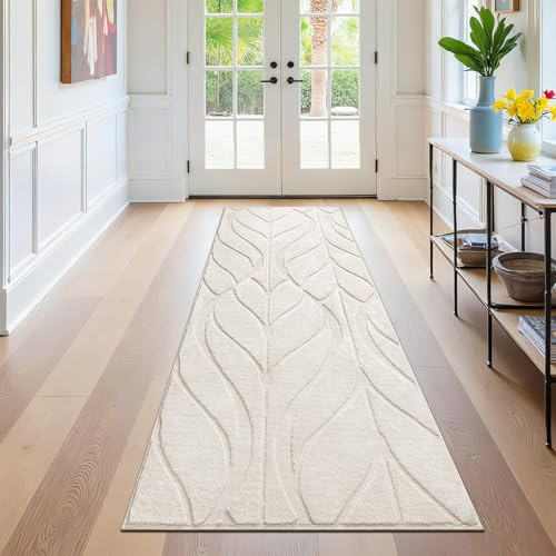 SHACOS Corredor para el pasillo 60x180 cm antideslizante piso corredor lavable Alfombras Boho alfombras para pasillo cocina entrada cama, beige