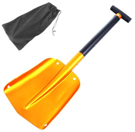 SHINEOFI Pala Quitanieves para Coche de Aleación de Aluminio Dorada, Plegable y Retráctil para Eliminar Hielo en Temporada de Invierno y Nieve