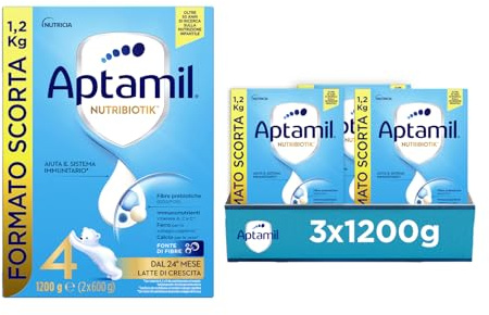 APTAMIL 4 - Latte di Crescita in Polvere per Bambini dai 24 mesi - Formato Convenienza da 3600 grammi (3 confezioni da 1200g)