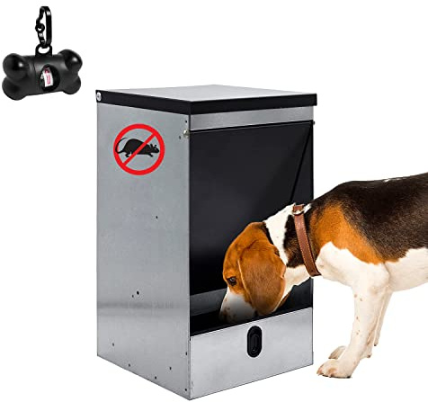 FINCA CASAREJO Mangiatoia per Cani | Distributore di Crocchette | Dispensatore di 20 Kg | Mangiatoia self-service con Coperchio | Include Dispenser per Sacchetti