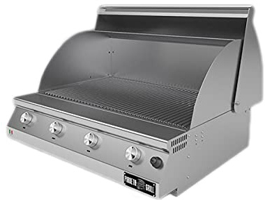Barbacoa de gas Fry Top 750 Basic de apoyo 4 quemadores parrilla redonda
