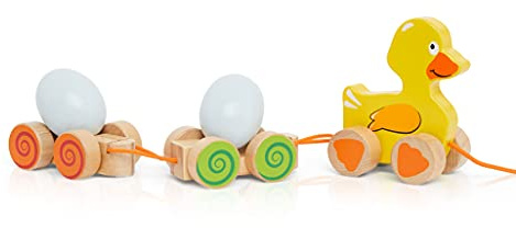 Wooden Duck and Egg Toy Lacing Pull Along Kids Age 18 months 2 3 Beehive Toys