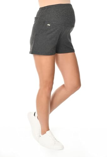 MijaCulture Pantaloncini corti premaman con fascia addominale per l'estate Eva M016, grafite, L