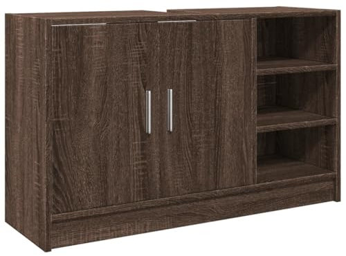 vidaXL Mueble de Lavabo Madera de ingeniería Roble marrón 90x29x55 cm