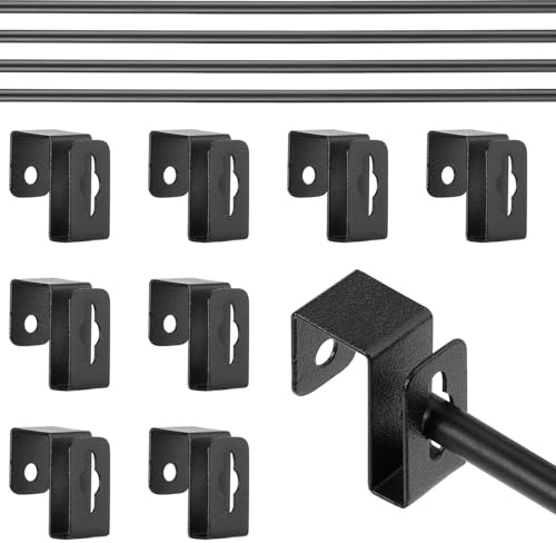 Trandraft 4 Set 12 Pcs Black Metal Hanging File Bracket Clips 8 Hanging Rail Clip 4 File Cabinet Rails Fits 1/2 Drawer Side Document Folder Frame Document Hangers for Cabinets Storage