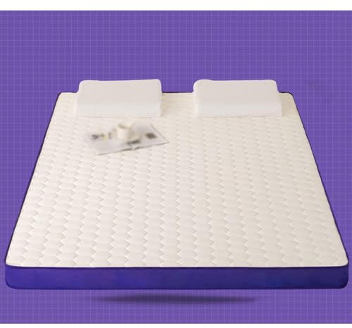 Colchón de espuma viscoelástica de látex natural de tamaño matrimonial con aislamiento de movimiento de sensación de felpa media y soporte ergonómico de zona, 150 x 200 x 5 cm