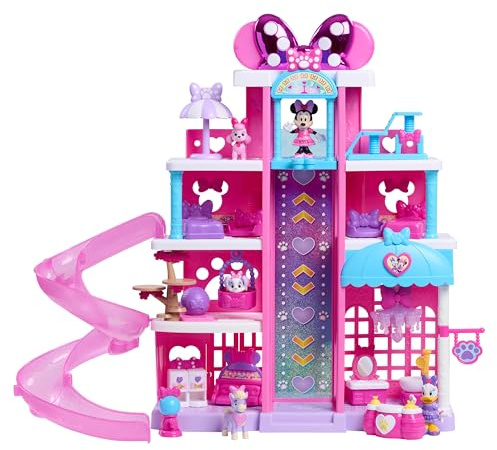 Just Play Disney Jr. Minnie Mouse Pet Hotel Playset, 20 Inch Playset, 23 Pieces Included, Ages 3 and Up