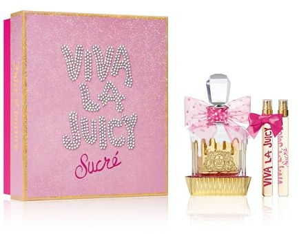 Juicy Couture VIVA LA JUICY SUCRE Eau de Parfum 100ml, 3-piece Fragrance Gift Set, floral gourmand perfume, luxury fragrance gifting for Women