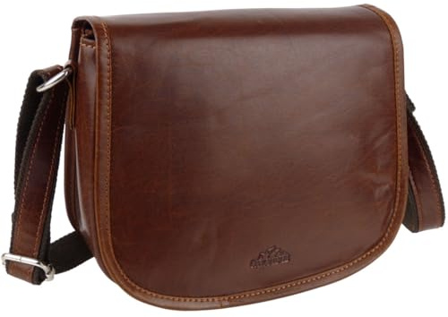 Oakridge läder damer Cross Body sadelväska, Konjak, en storlek
