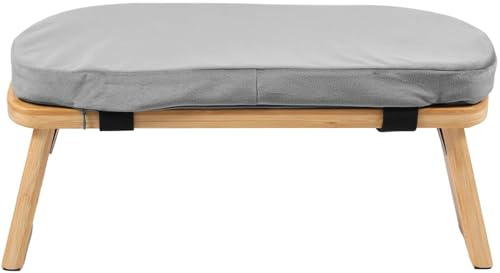 DAGLLGEW Meditationsbänk, bambu bönbänk med mjuk kudde, avtagbar och tvättbar meditationspall med fast knäppning