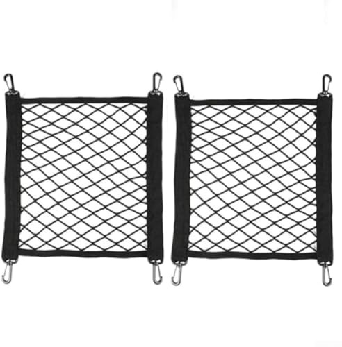 2 reti portaoggetti per bagagli, elastiche, 30 x 30 cm, organizer in rete con fascia elastica, per auto, moto, scooter
