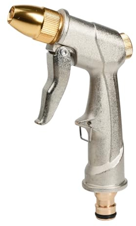 Pistola Pulverizadora de Metal, Pistola Manguera Jardín — Lanza Manual Resistente y Ligera con Modos de Pulverización, Conexión Rápida Estanca, para Riego, Lavado de Coches y Limpieza Exterior