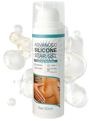 Gel de Silicona para las Cicatrices | 50ml Gel Absorbente Rápido - Crema para Cicatrices por Quemaduras,Cuidado Diario De La Piel Para Mujeres, Rostro, Cuerpo, Manos, Brazos Y Piernas
