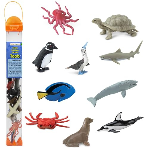Safari Ltd. Pacific TOOB - 10 Miniature Marine Animal Figures - Educational Toy Set for Boys, Girls, and Kids Ages 3+