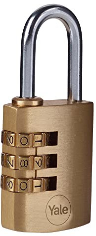 Yale cadenas à combinaison en laiton corps 32×43 mm anse Ø5 mm sans clé sécurité standard intérieur casiers casiers armoires boîtes à outils code réinitialisable