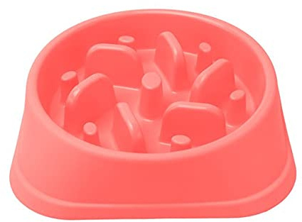 Boolavard Slow Food Bol pour Chiens, Antidérapant Puzzle Bowl - Plats Anti-Avalement pour Une Alimentation Plus Lente pour Animaux de Compagnie - Bols interactifs Anti-gonflage pour Chiens (Rose)