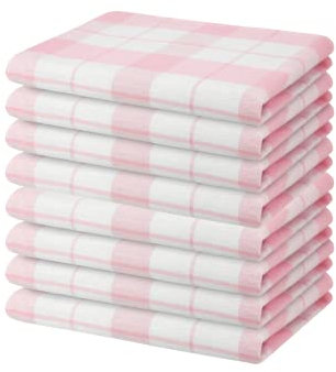Hometex Premium Textiles 8er Set Geschirrtücher Grubentücher | Oeko-TEX®Standard 100 - aus 100% Baumwolle | Extra saugfähig und schnell trocknend | 50 x 70 cm Rosé
