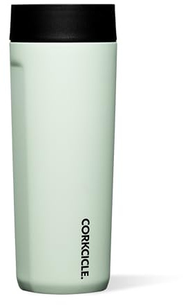 Corkcicle Commuter Cup Insulated Stainless Steel Leak Proof Travel Coffee Mug Keeps Beverages Cold for 9 Hours and Hot for 3 Hours, Sage Mist, 17 oz