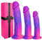 Juego de 3 godes realistas de silicona con ventosa (18 cm, 21 cm,23 cm)Set de entrenamiento de tapones anales de gran tamaño sin bola,adecuado para placer anal y vaginal,para principiantes a avanzados