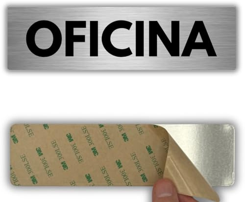 LEIASA | Señal Oficina - 5x18 cm - Grosor 0.8 mm - Aluminio - Rótulo Área de Trabajo - Signo Oficina Administrativa - Cartel 3M - Zona de Oficina