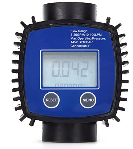 Flussometro Ad Alta Precisione 5-120 Litri/minuto, Filettatura Interna 1 Pollice, Misuratore di Portata con Display Digitale per Acqua, Olio e Altri Fluidi