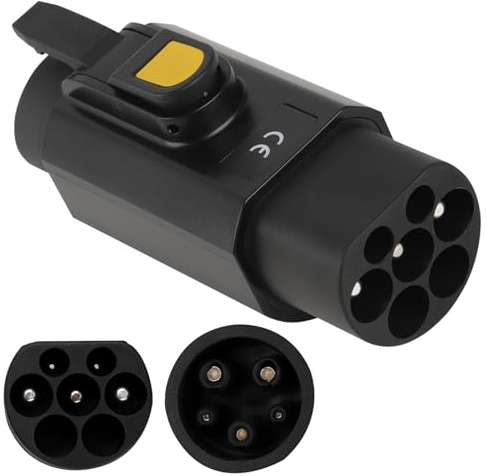 Jiacheng Adaptador EV tipo 2 a tipo 1 (macho a hembra), cable de carga EV de 32 A, cargador IEC 62196 a SAE J1772 para vehículos eléctricos, adaptador de cargador de coche