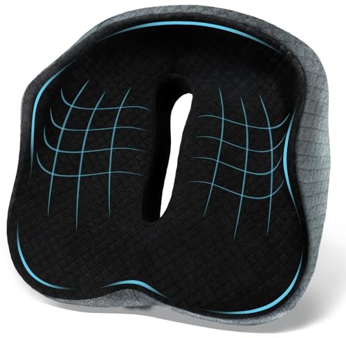 KingPavonini Large Seat Cushion 3D Full Wrap Office Chair Cushion, Supportive Memory Foam Seat Pillow for Sciatica Pain Relief, Coccyx Cushion for Tailbone Pain Lower Back Pain for Home,Office and Car