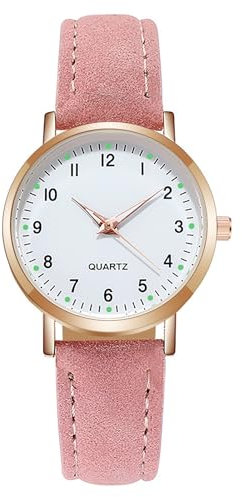 AOOSU Damenuhr Leder, Damen Analog Quarz Uhr mit Leder Armband, Uhren Damen Einfache Business Klassische Armbanduhr Lässig Quarzuhr Kleideruhr Nachtlicht