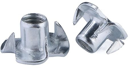 Dadi a T a quattro punte, Dado a T con quattro griffe in acciaio rinforzato, dado for altoparlanti, inserto cieco, for mobili in legno, 10 pezzi M3 M4 M5 M6 M8 M10(M4)