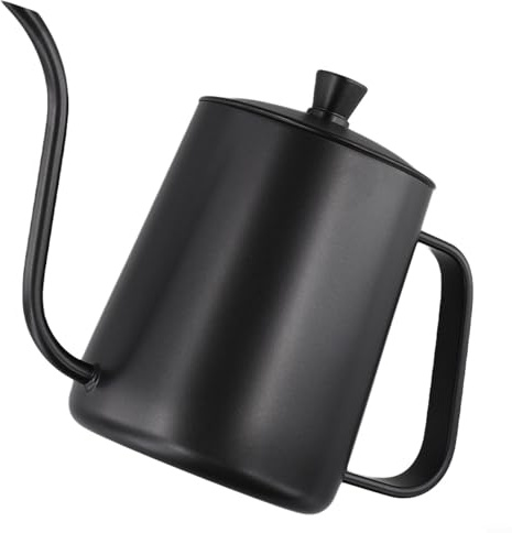 Eficiente hervidor de cuello de cisne para preparar café por goteo, opciones de 350 ml y 600 ml (negro 600 ml)