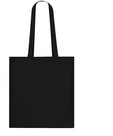 Genérico Juego de 2 Bolsas de Algodón Negras Reutilizables – Elegantes y Resistentes para Compras, Playa o Uso Diario – Asas Largas Reforzadas de 70cm y Capacidad de 7kg