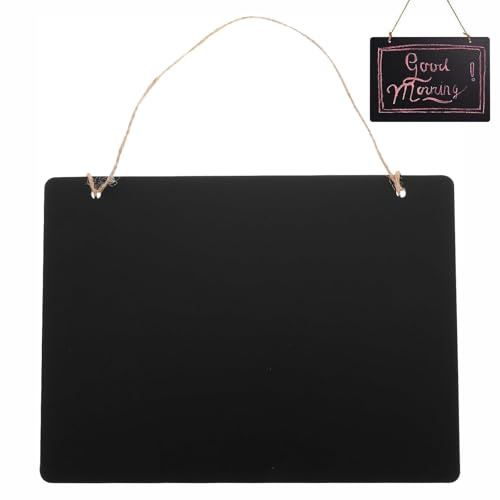 ApexPine Double‑Sided Hanging Chalkboard Sign 17×12 cm with Jute‑String | single‑pack 17×12cm double‑sided fiberboard chalk‑sign with jute‑string for price‑tag party‑table‑number decor