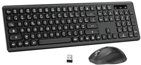 PINKCAT Ensemble Clavier et Souris sans Fil, Clavier AZERTY Français