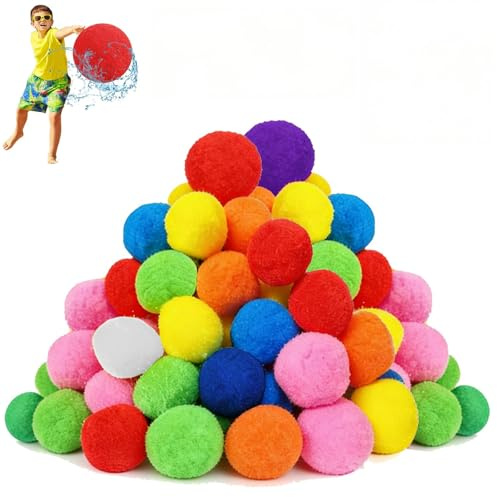 30/40/50 Piezas Pelotas de Agua Reutilizables, Bola de Rebote de Agua, 5cm Bola Absorbente de Agua Reutilizable, Bolas de Salpicaduras, para Batallas de Agua en El Jardín Piscina Trampolín (30 Piezas)