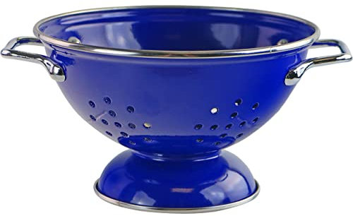 Reston Lloyd 18705 Powder Coated Enamel 1 Quart Colander, Steel, Indigo