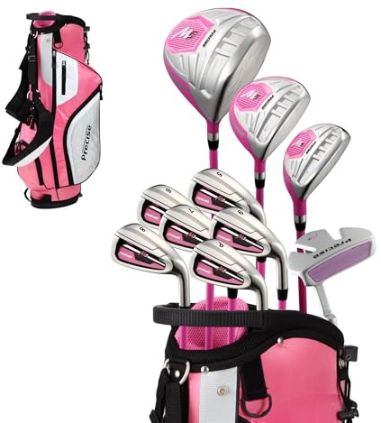 Precise M5 Ladies Complete Left & Right Handed Golf Club Set | Complete Regular & Petite Womens Golf Clubs Set | with 3 HC's, Lightweight Shafts & Spacious Stand Bag w/Pockets & Dual Carrying Straps
