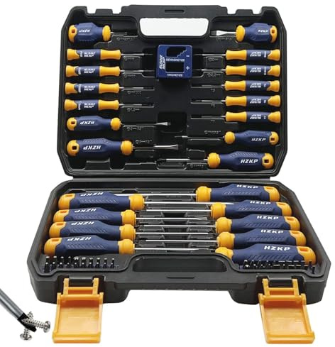 SUNHZMCKP Magnetic Screwdriver Set 66-Piece, S2- Alloy Tool Steel, Includes Slotted/Phillips/Torx Mini Precision Screwdrivers, Replaceable Screwdriver Bits With Sturdy tool box