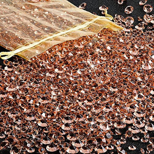 IOPJLK 4000 Pièces Strass, Strass Acryliques à Fond Pointu, Granulés Décoratifs, Pour Décoration de Mariage, Remplissage de Boîte de Maquillage, Décoration d'Intérieur (Or Rose)
