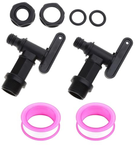 2 pz rubinetto di scarico Pioggia Butt 3/4 Pollice Rubinetto Con Guarnizione Dado di Bloccaggio Nastro di Tenuta Per Barili di Acqua Piovana Serbatoio Acqua Pioggia Botti di Pioggia Rubinetto Da