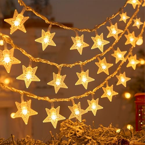 Luci Albero di Natale Interno, 6M 40 Luci Stellate Natalizie, Stelle Led Luci di Natale, Lucine Led Illuminazione Decorative, Luci Stringa Esterno Interno per Decorazione Casa, Natale, Feste
