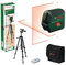 Bosch Kreuzlinienlaser UniversalLevel 2 mit Stativ (Laserkreuz inkl. integrierter Lotpunkte für präzises Ausrichten und einfache Übertragung von Referenzen, im Karton)
