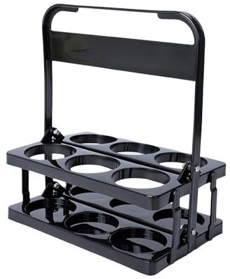 Foldable 6-Cup Bottle Carrier with Handle - Portable Drink Holder for Wine and Beer, Plastic Rack for Daily Use and KTV Party