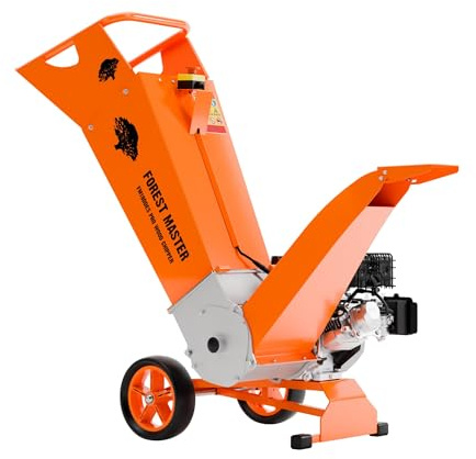 Forest Master FM18DDES Holzhäcksler mit Mulchaufsatz – 18PS LCT 478cc Benzinmotor, Elektrostart, Äste bis 125 mm, Wendemesser, Direktantrieb