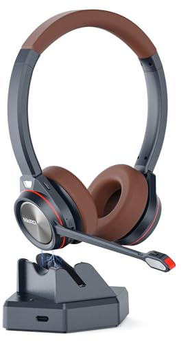 MAIRDI Auriculares Bluetooth con micrófono para PC, tiempo de reproducción de 40 horas, auriculares inalámbricos con cancelación de ruido para oficina, trabajo, teléfono, centro de llamadas, equipos