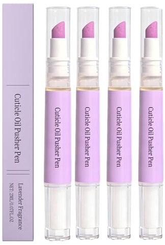 3-in-1 Nagelpflegestift, Nagelhautschieber Nagelölstift mit drehbarem Buffer eingerissene Nagelhaut trockene beschädigte Nägel pflegende feuchtigkeitsspendende stärkende tägliche Nagelpflege (4pcs)