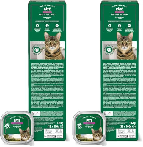 by Amazon Nourriture Humide pour Chats, Pâté au Gibier, 100g, Lot de 32