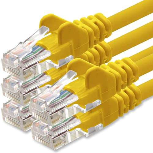 1aTTack.de Câble Réseau Cat6 Cat 6-5X 2m - RJ45 Ethernet LAN DSL Routeur Modem - Jaune