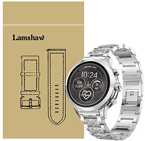 LvBu Armband Kompatibel für Michael Kors Runway, Damen Metall Band Premium Edelstahl Bracelet Gurt für Michael Kors Access Runway Smartwatch (Silber)
