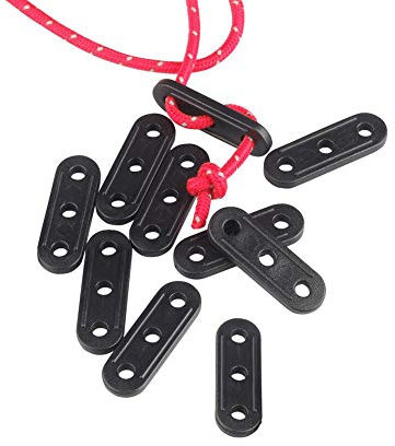 Upstore 20 Stück Kunststoffschnurspanner Seilspanner Zelt Abspannleine Windseil Schnalle Verschluss Spanner für Wandern Camping Picknick Outdoor-Aktivitäten (schwarz)